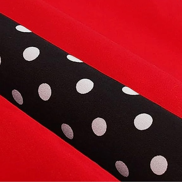 New Red Polka Dot Rockabilly Retro Sleeveless Summer Swing Dress Sz S - Picture 7 of 9